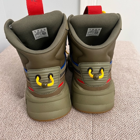 PUMA Rs-x Mid C Militia Wtr 'Green Red Yellow Training Sneaker Size 4.5 Youth - Picture 3 of 8